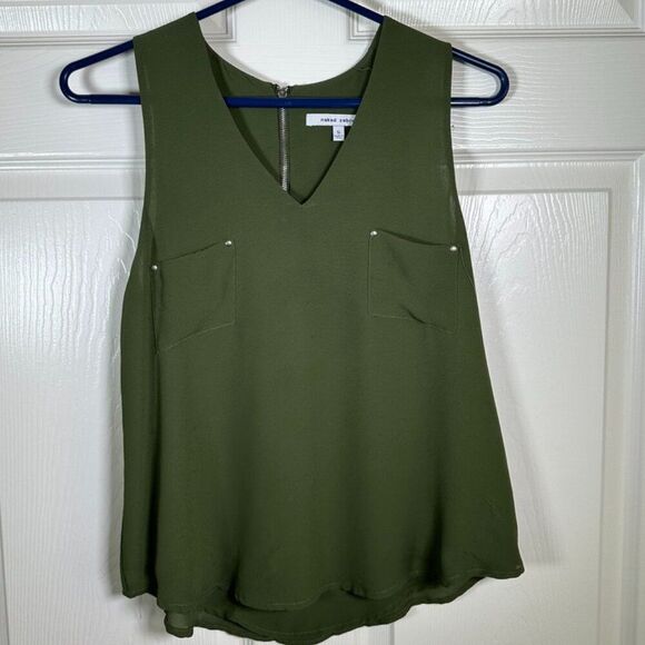 naked zebra Green Women's V-Neck Blouse - Small - Picture 1 of 3